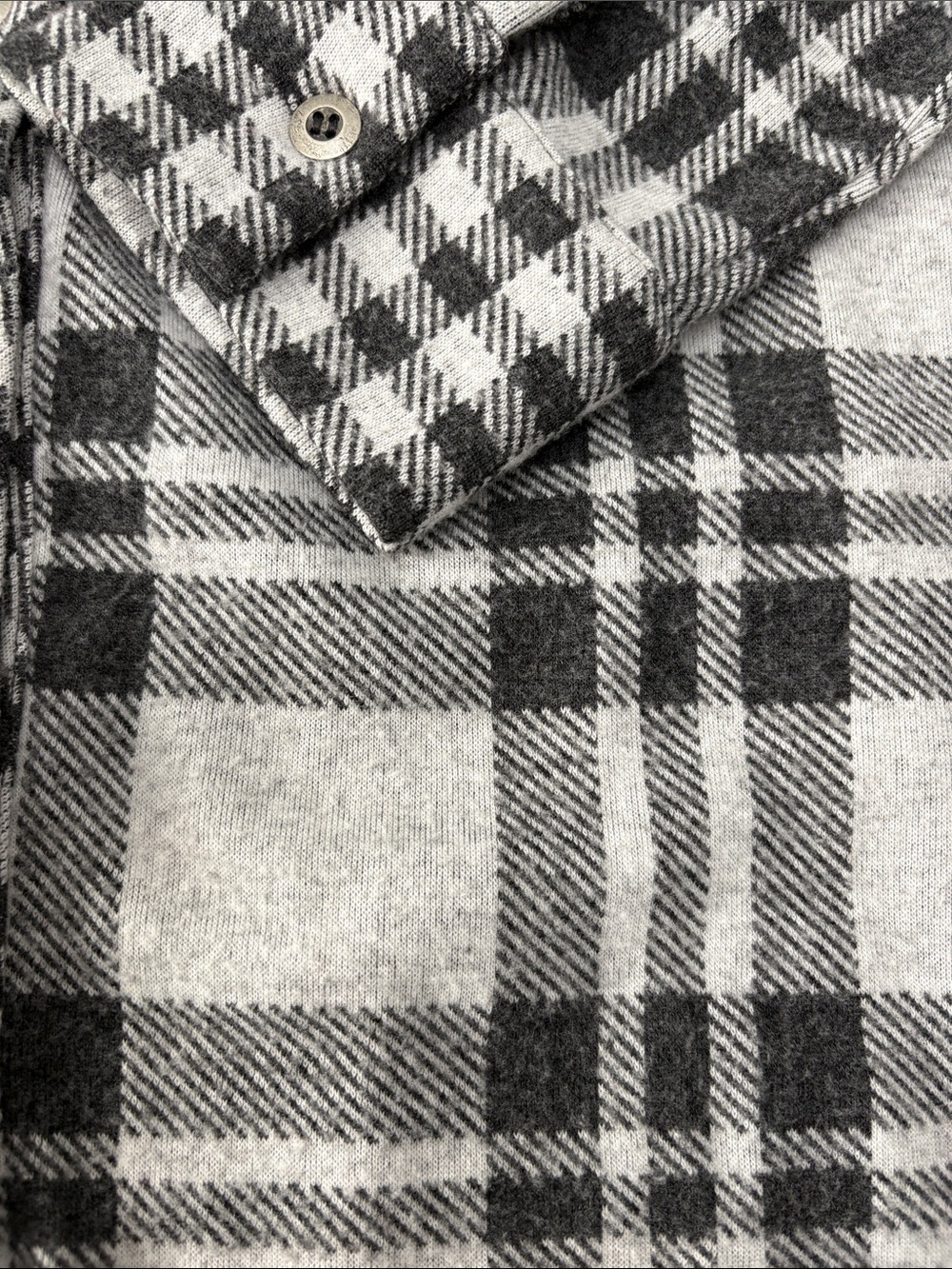 Soft Surroundings Paramour Plaid Grey Long Sleeve Tunic Button Down Top - Picture 7 of 8